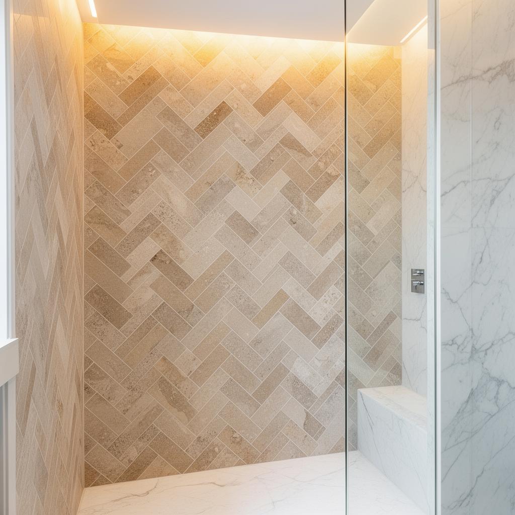 Premium tile craftsmanship with clean grout lines